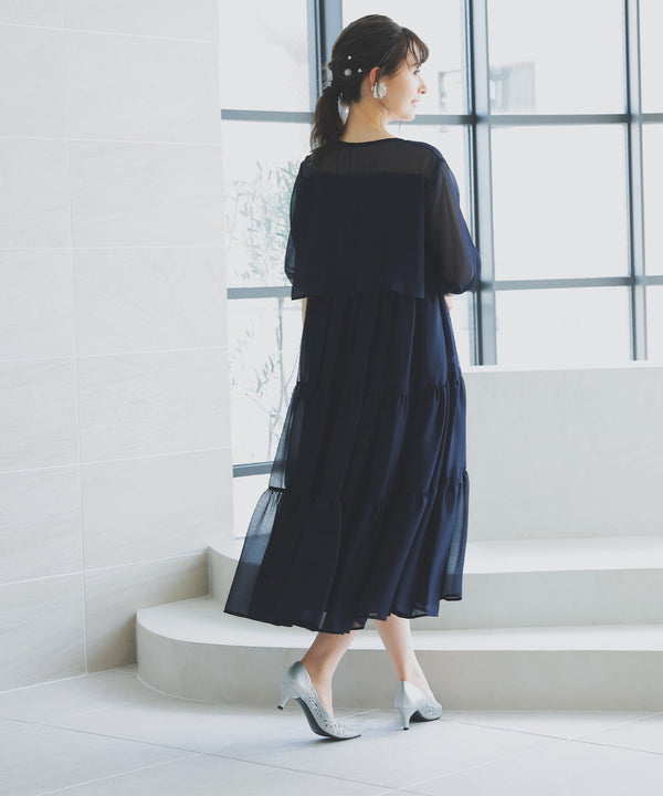 niana ティアードワンピース ネイビー