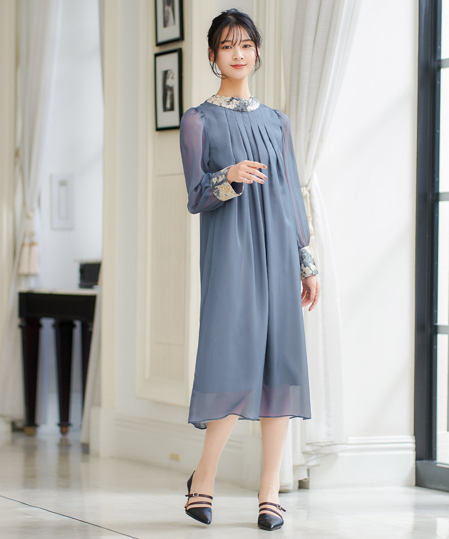 ANDRESD V line jacquard dress - スーツ・フォーマル・ドレス