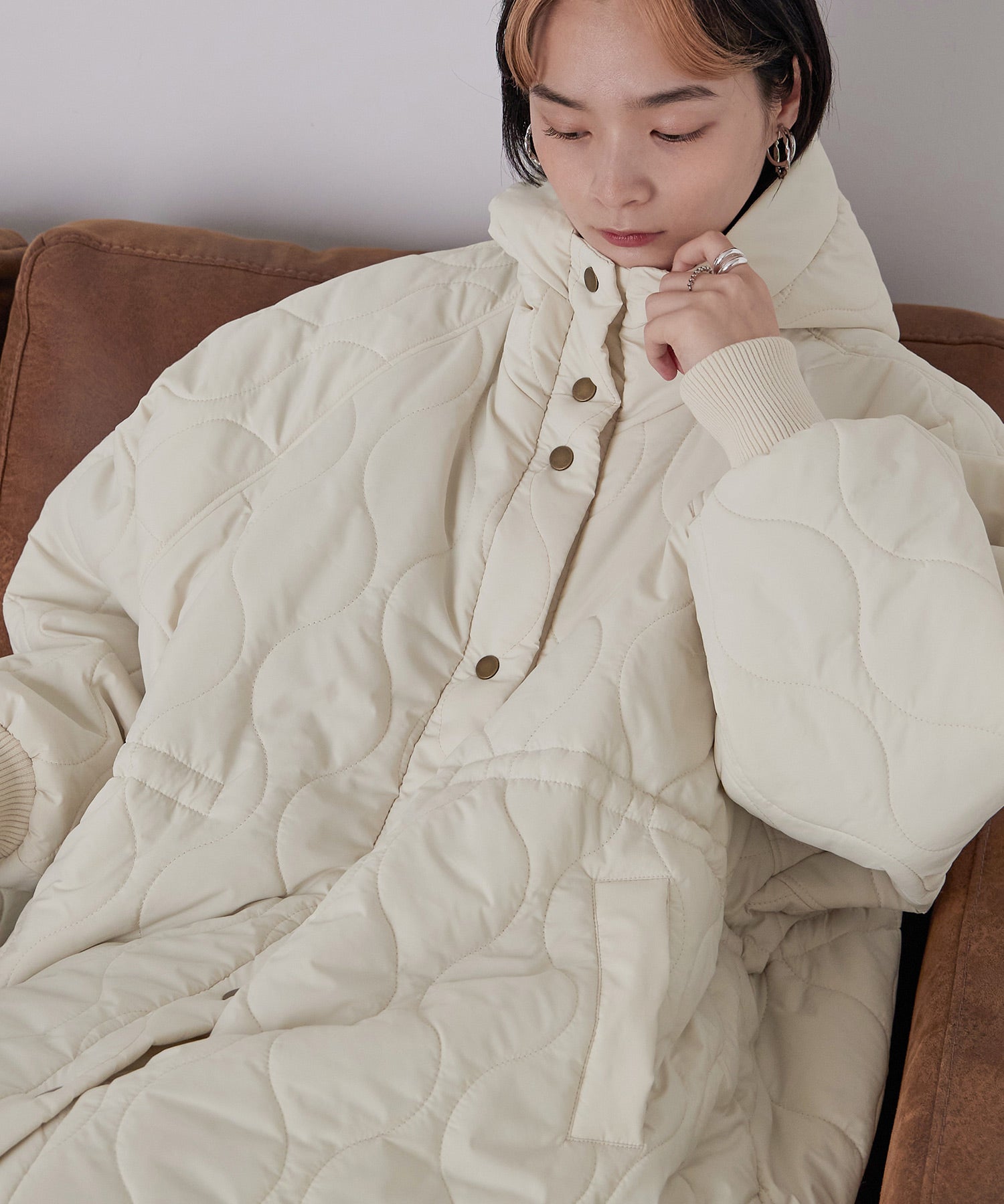 ソフトタフタ キルティングロングコート｜コート・ジャケット
