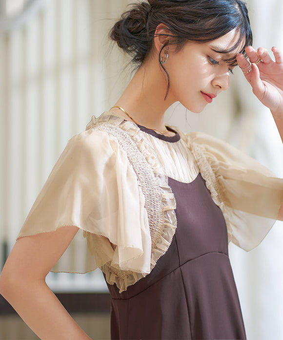 {"color":"\u30d6\u30e9\u30a6\u30f3","info":"model\uff1aH166cm size\uff1aM"}