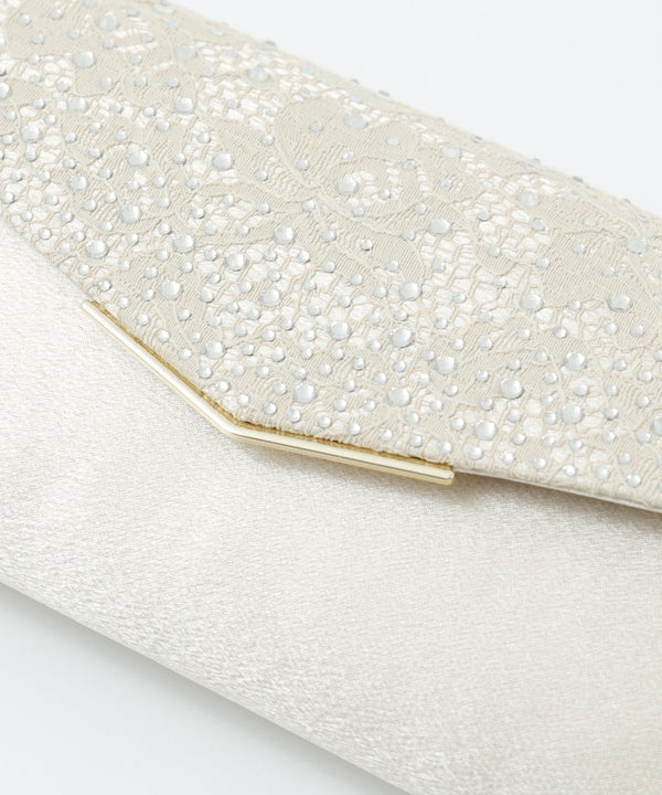 niana ラインストーンレースクラッチバッグ