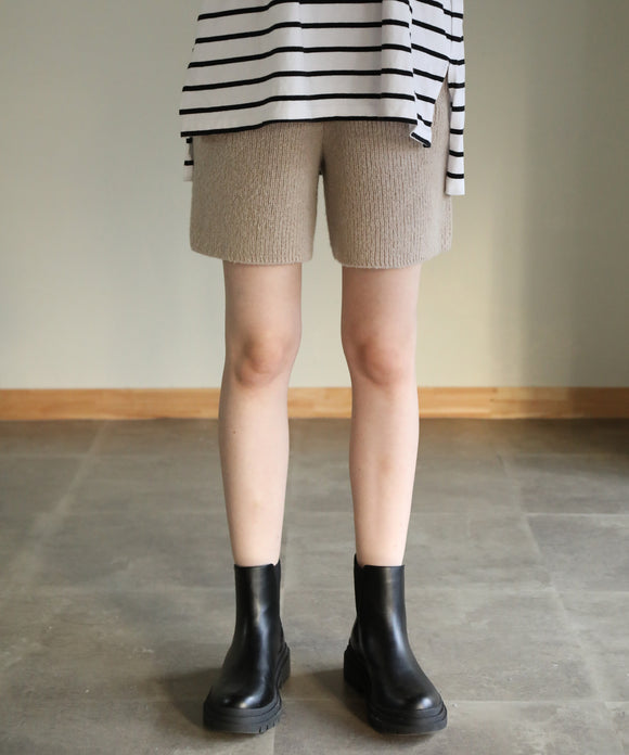 aity 5GGEモヘアタッチハーフパンツ ライトベージュ