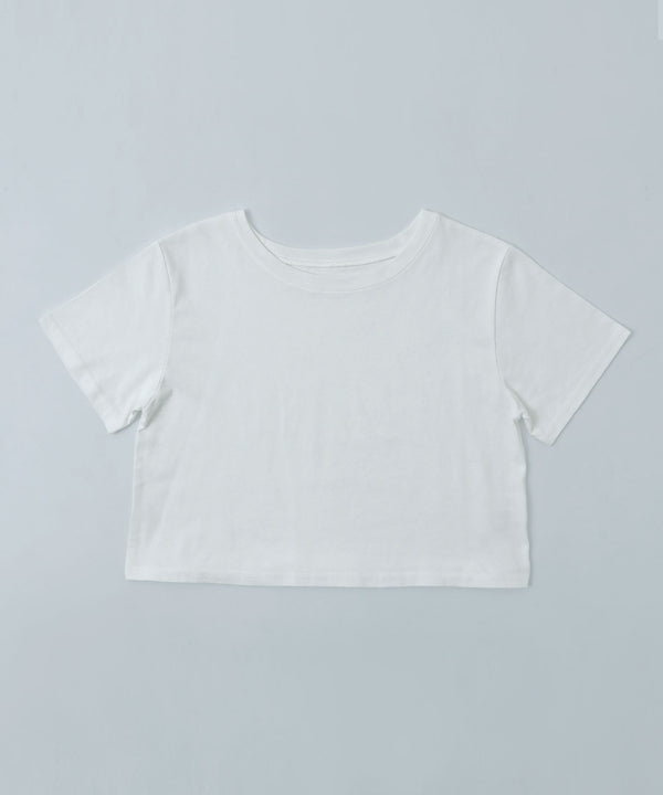 etoll. カラー天竺コンパクトTシャツ オフホワイト