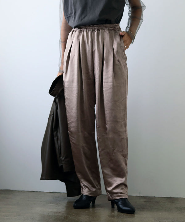 Fashion Letter ヴィンテージサテンパンツ ベージュ