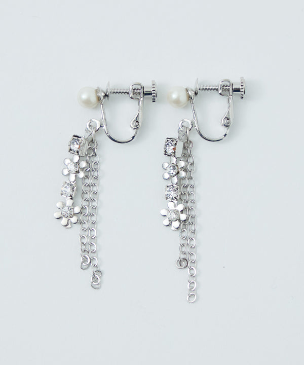 niana フラワーチェーンイヤリング シルバー