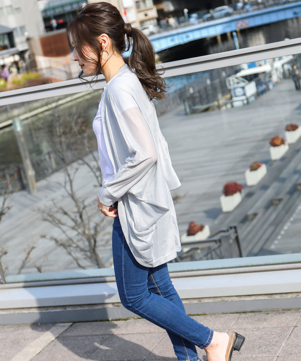 Fashion Letter UVケアカーディガン(ドルマン) グレー