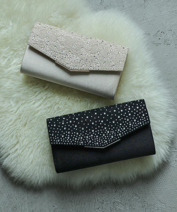 niana ラインストーンレースクラッチバッグ