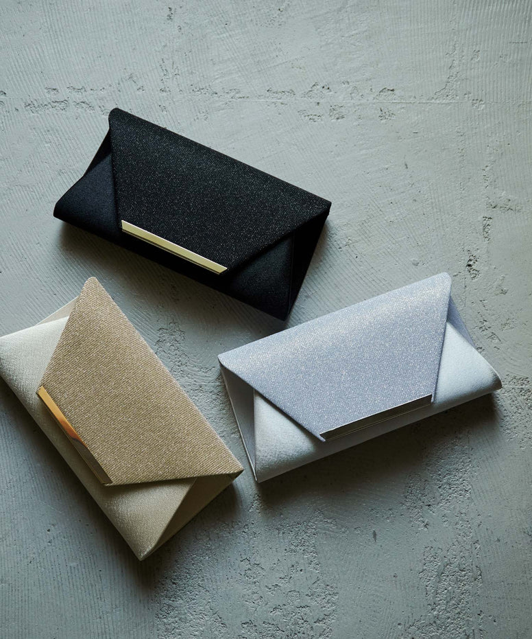 ラメ切り替えパーティークラッチバッグ