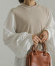 Fashion Letter ニットドッキングブラウス ベージュ