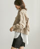 Fashion Letter ショートシャツジャケット サンドベージュ