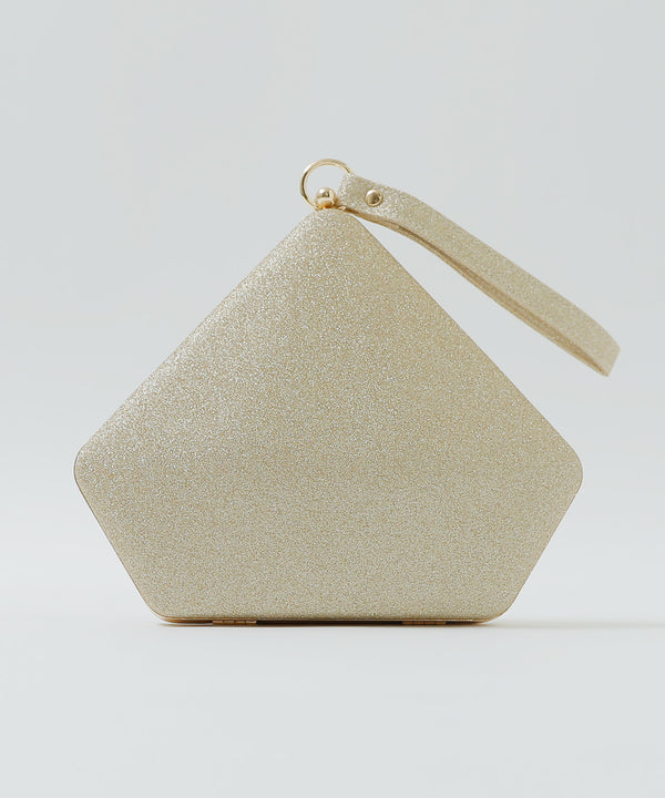 niana 2wayラメコーティングクラッチバック ゴールド