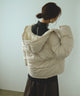 Fashion Letter フェイクダウンジャケット アイボリー