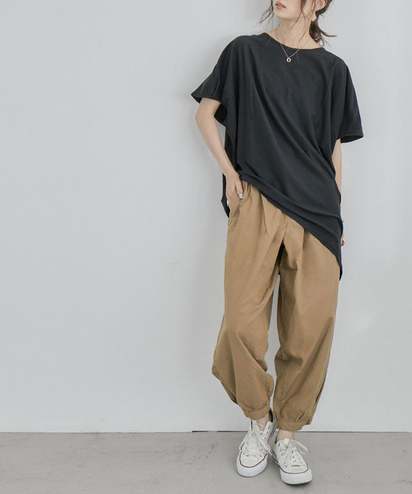 Fashion Letter タック入りアラジンパンツ ベージュ
