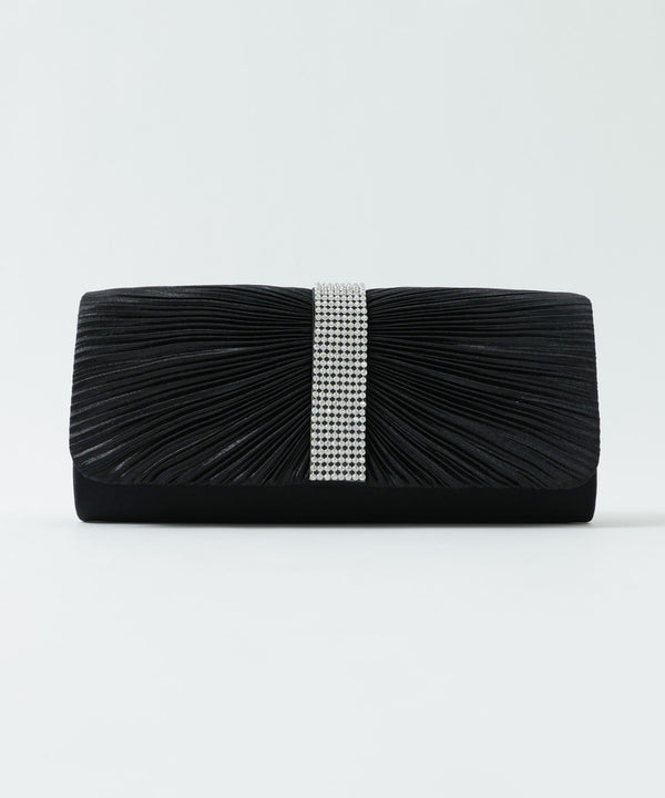 niana ラインストーンテープ付きクラッチバッグ ブラック