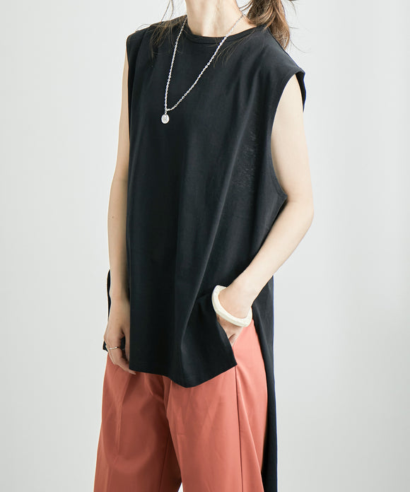 Fashion Letter バックテールTシャツ ブラック