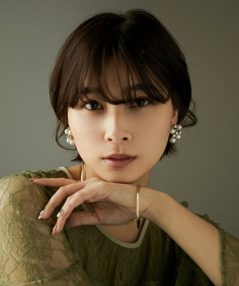 niana ジャスマンパールイヤリング ベージュ
