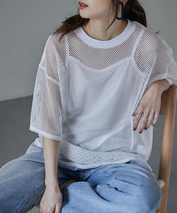 Fashion Letter メッシュPO セット オフホワイト