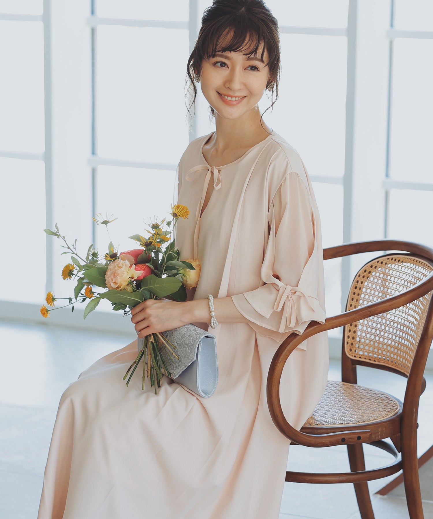 授乳口付きマタニティパーティードレスワンピース 結婚式