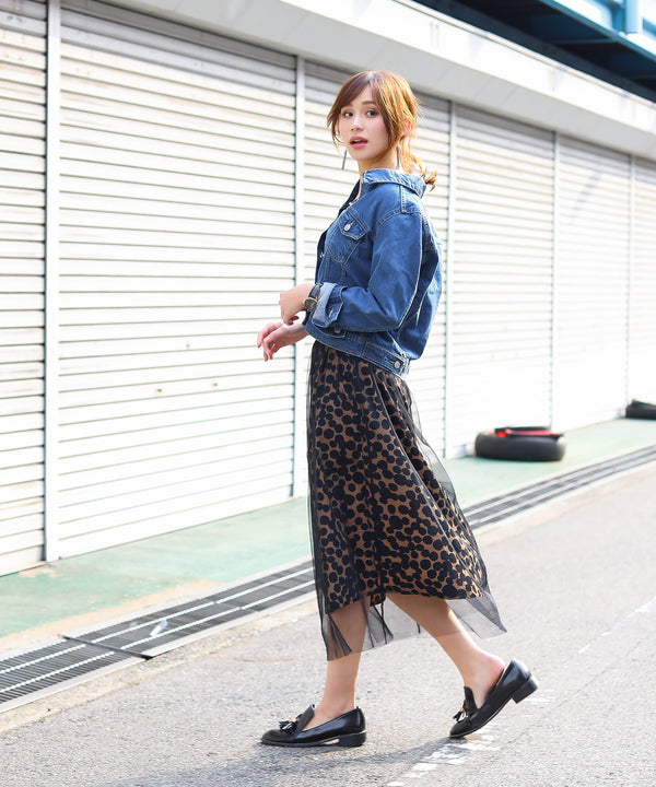 Fashion Letter レギュラーGジャン ブルー