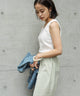 Fashion Letter ワッフルタンクトップ ホワイト