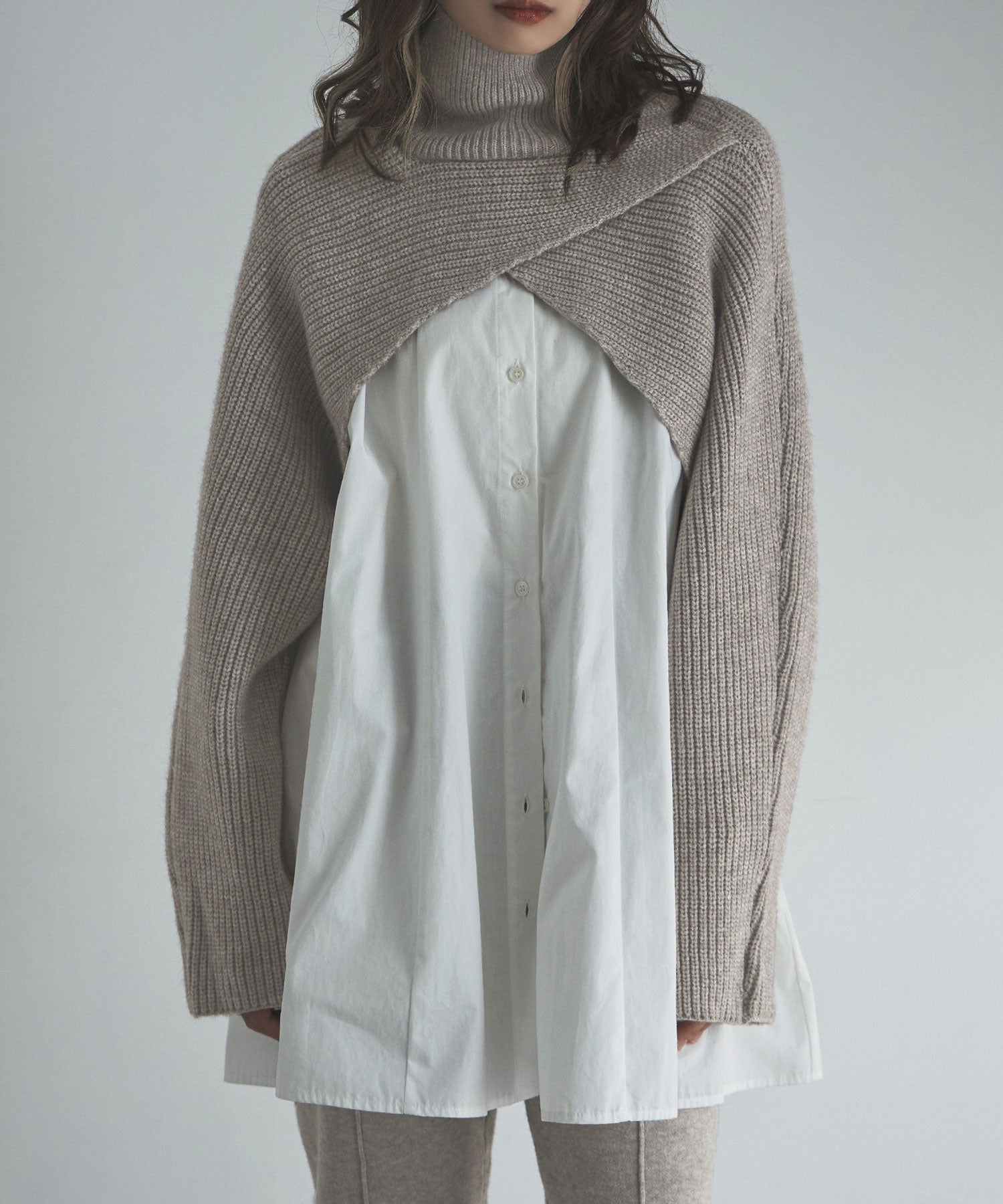 2wayタートルネックボレロニット｜ニット - etoll.