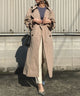 Fashion Letter バックレーストレンチコート ベージュ