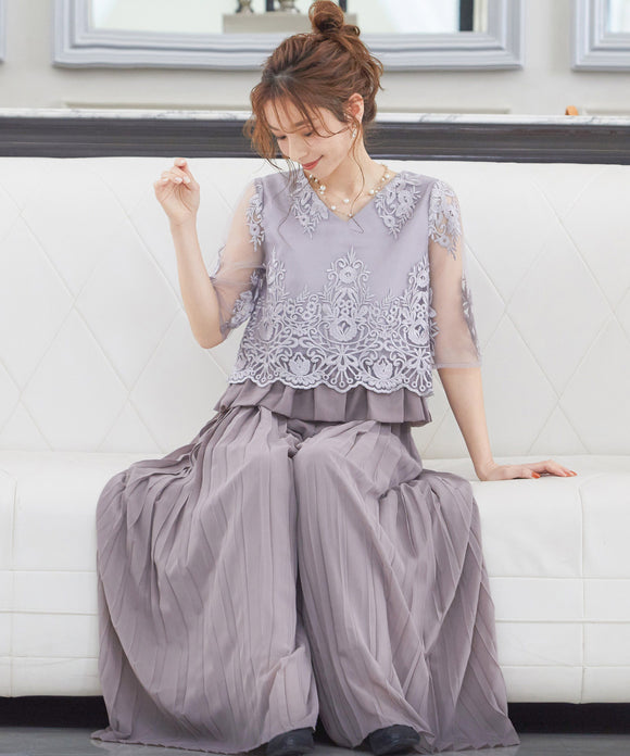 niana セットアップ パンツドレス グレー