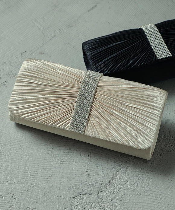 niana ラインストーンテープ付きクラッチバッグ ベージュ