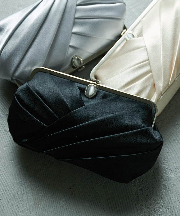 niana サテン パーティーバッグ ブラック