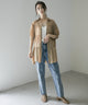 Fashion Letter 襟付きティアードチュニック ベージュ