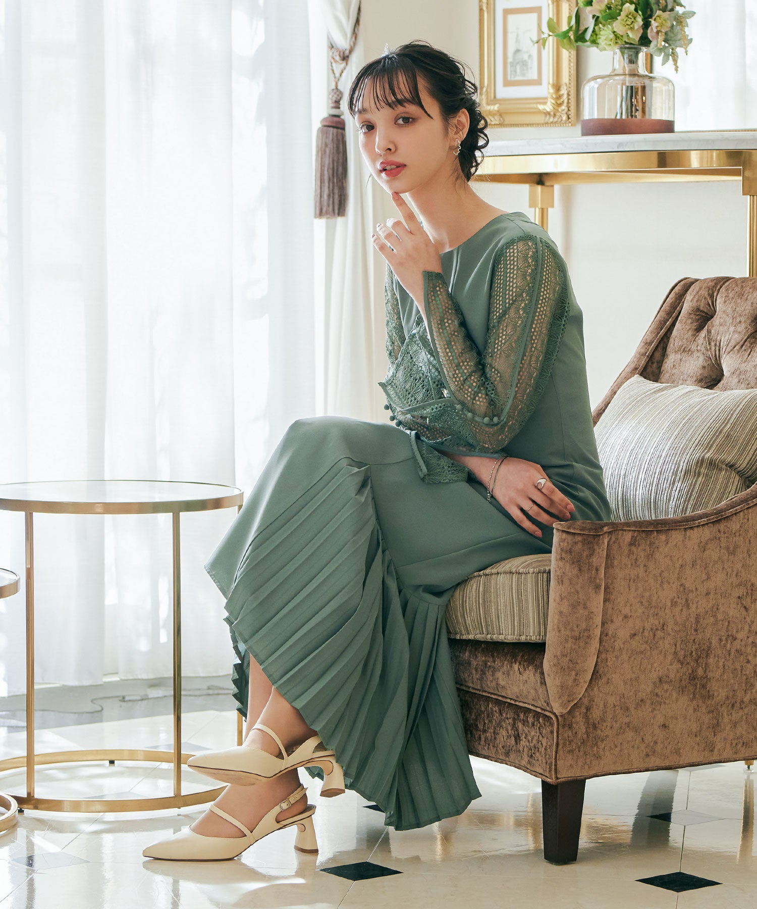 niana レース装飾 M オケージョンドレス niana レース装飾 M オケージョンドレス