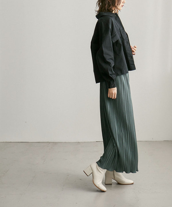 Fashion Letter ショートシャツジャケット ブラック