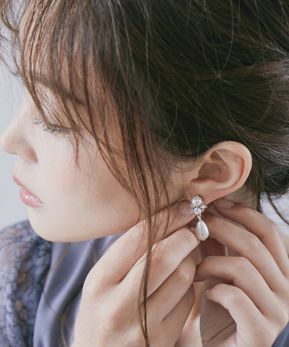 niana グゥトレットゥパールピアス ベージュ