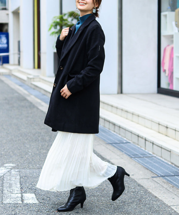 Fashion Letter 84丈モッサ チェスターコート ブラック