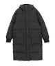 Fashion Letter フードファイバーダウンロングコート ブラック