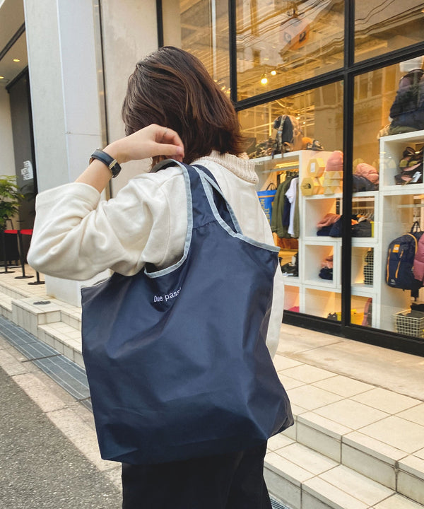 Fashion Letter 保冷保温コンパクトエコバッグ ネイビー