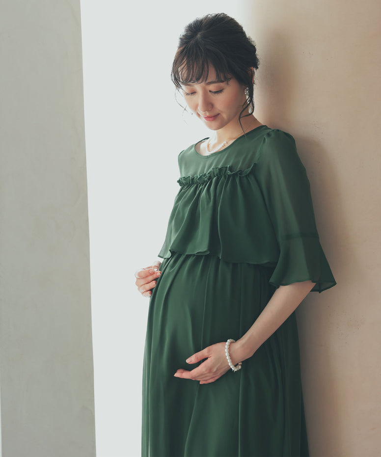 授乳口付きマタニティパーティードレスワンピース 結婚式｜パーティー 