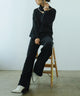 Fashion Letter オフタートルオープンネックニット ブラック