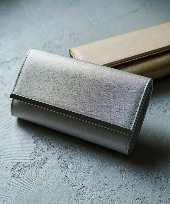 niana 合皮クラッチバック シルバー