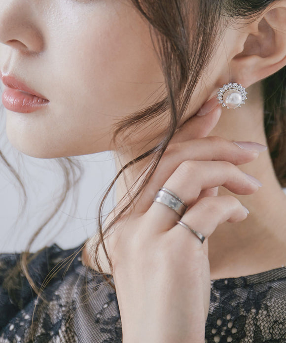 niana 一粒パールピアス シルバー