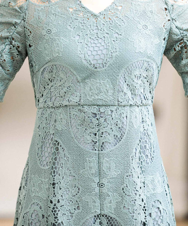 niana 刺繍レース 結婚式ワンピース パーティードレス