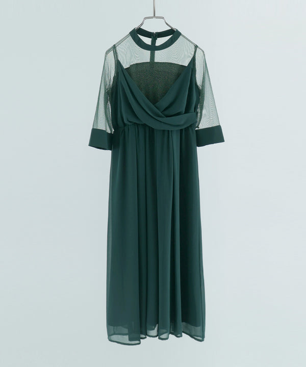 niana ラメチュール使いドレス グリーン
