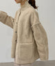 Fashion Letter フェイクムートンリバーシブルジャケット ベージュ