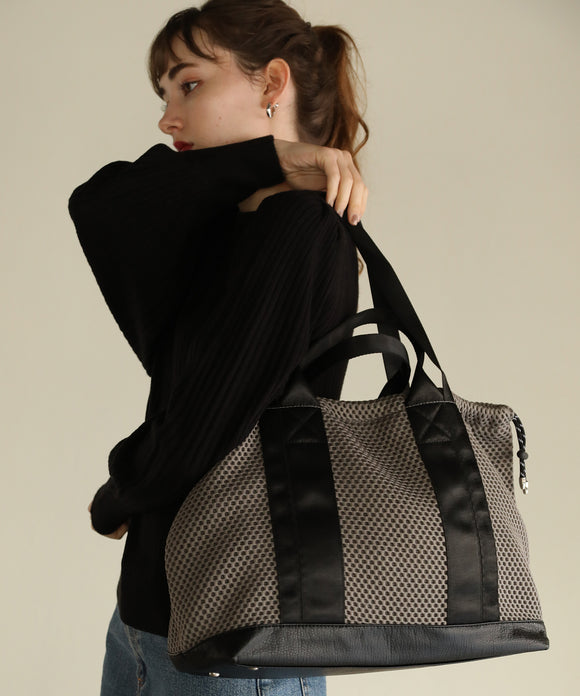 aity メッシュ巾着トート グレー