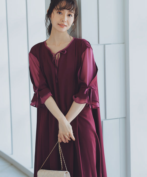 niana 授乳口付マタニティドレス ボルドー