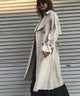 Fashion Letter バックレーストレンチコート サンドベージュ