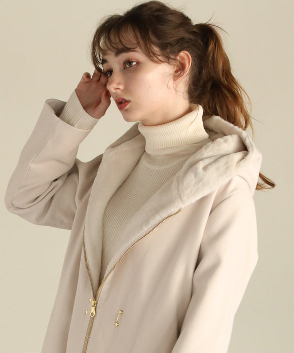 aity ジップホックコート ベージュ