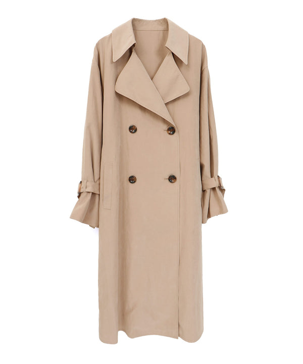Fashion Letter バックレーストレンチコート ベージュ