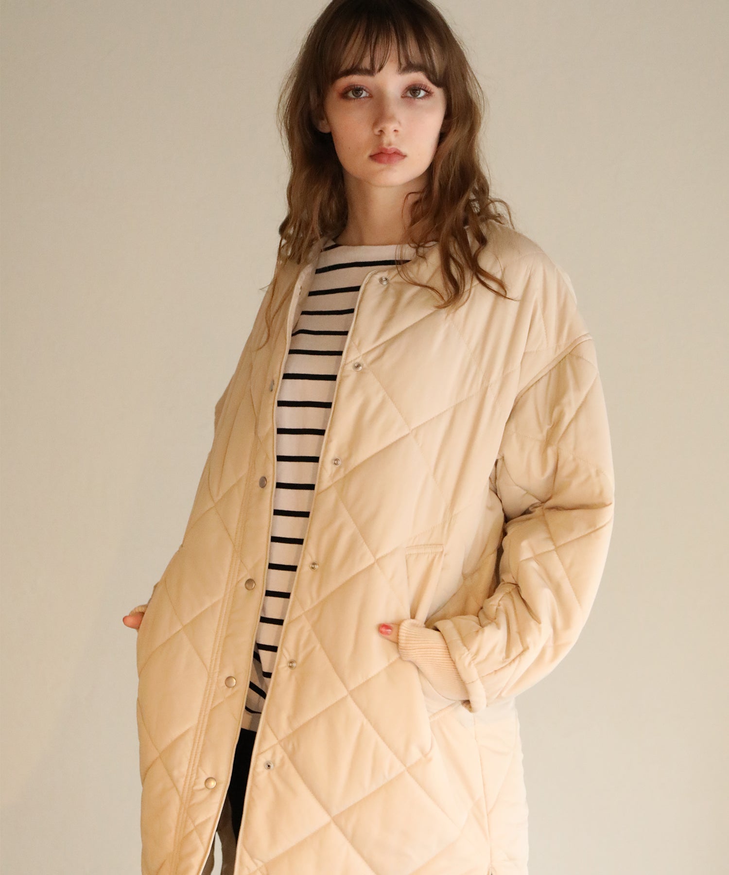 キルティングノーカラーコート｜コート・ジャケット - aity