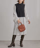 Fashion Letter シャツベストドッキングチュニック ブラック